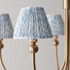 115050 Santiago & Leaf 16cm 5 Light Pendant Brass Blue