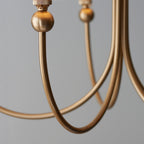 115050 Santiago & Leaf 16cm 5 Light Pendant Brass Blue