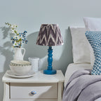 115083 Bibury & Zigzag 20cm Table Lamp Blue Grey