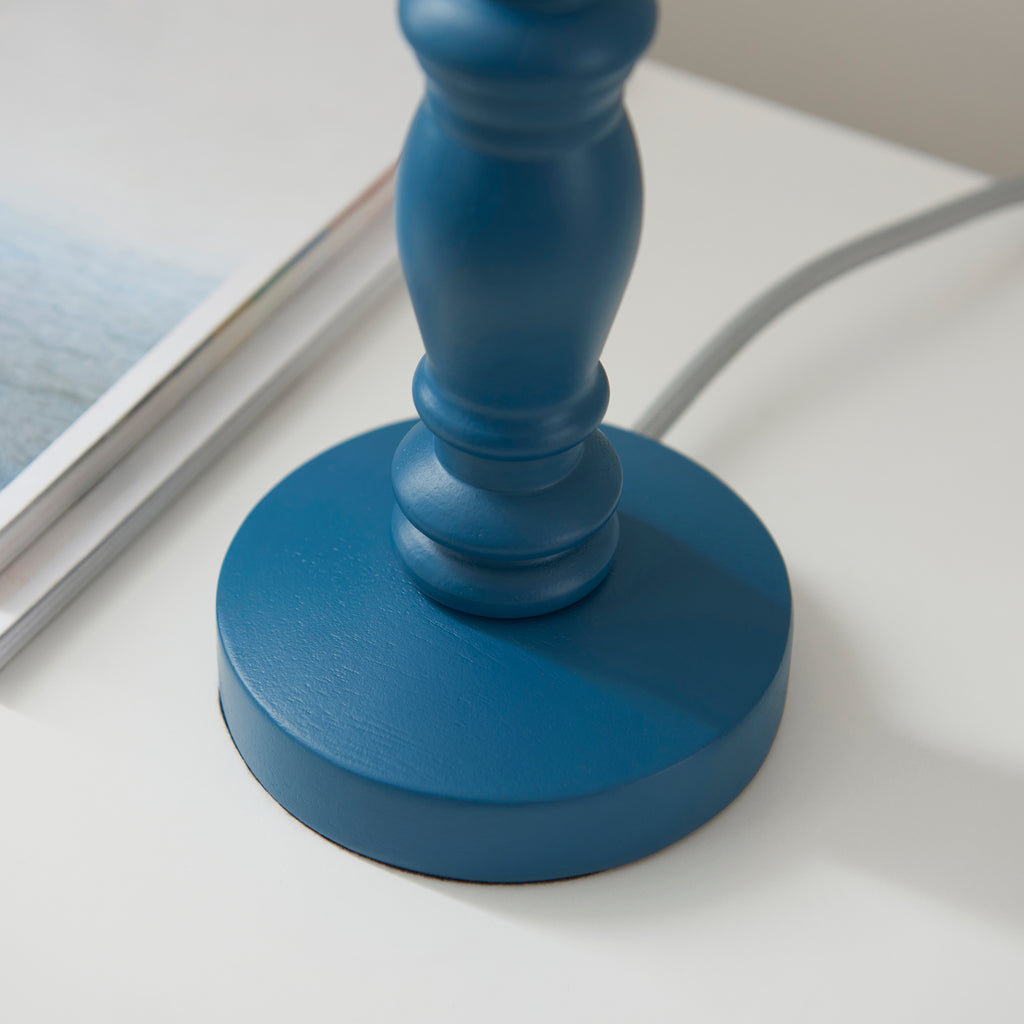 115083 Bibury & Zigzag 20cm Table Lamp Blue Grey