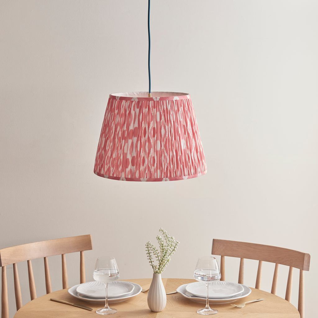 115260 Eltham & Ikat 40cm Pendant Brass Pink