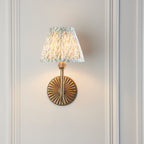 115287 Dahlia Swan & Leaf 16cm Wall Light Brass Green