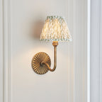 115287 Dahlia Swan & Leaf 16cm Wall Light Brass Green