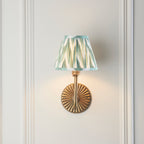 115292 Dahlia Swan & Zigzag 16cm Wall Light Brass Green