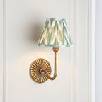 115292 Dahlia Swan & Zigzag 16cm Wall Light Brass Green