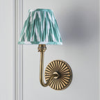 115292 Dahlia Swan & Zigzag 16cm Wall Light Brass Green