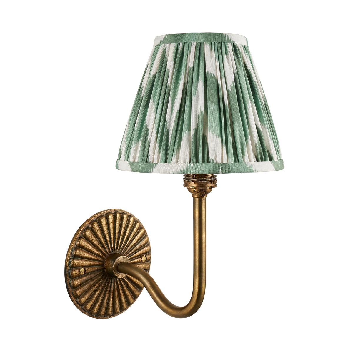 115292 Dahlia Swan & Zigzag 16cm Wall Light Brass Green