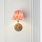 115293 Dahlia Swan & Zigzag 16cm Wall Light Brass Orange