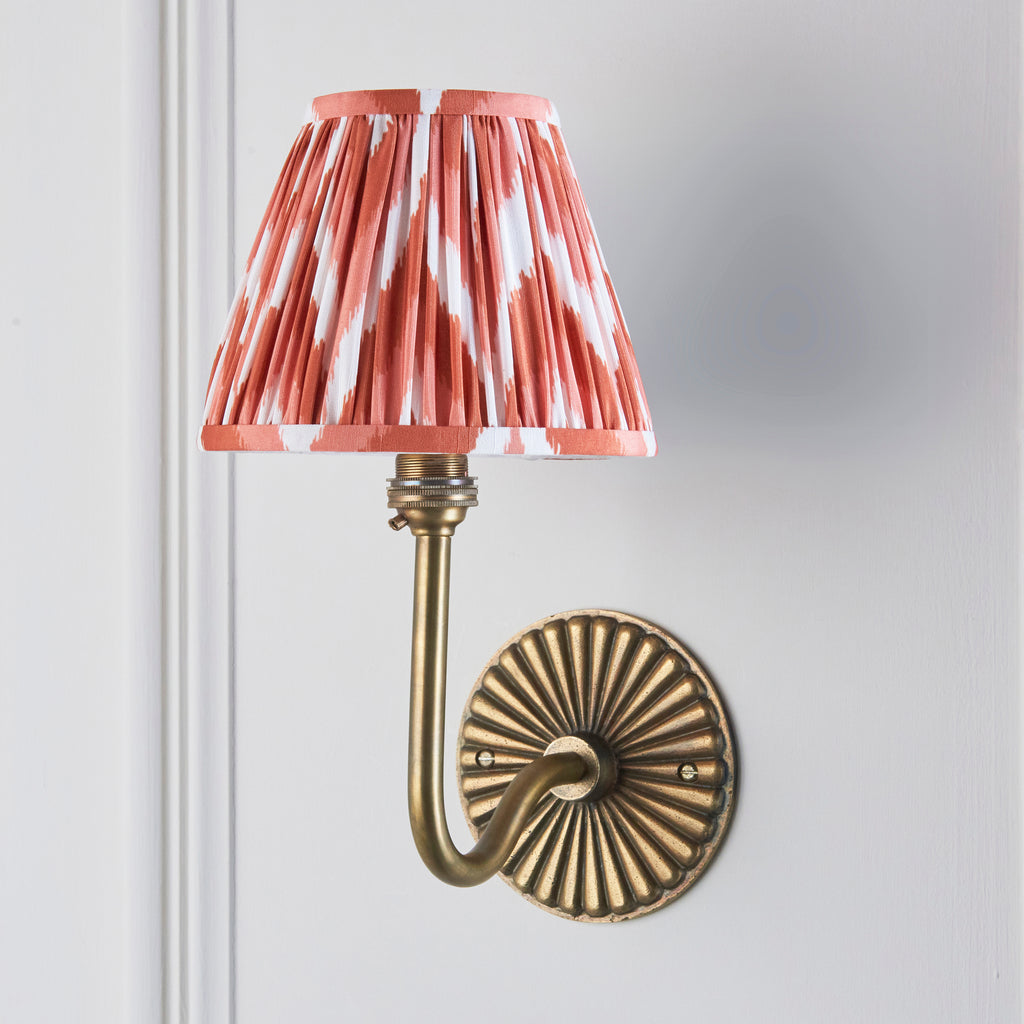 115293 Dahlia Swan & Zigzag 16cm Wall Light Brass Orange