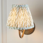 115303 Dahlia Curve & Leaf 16cm Wall Light Brass Green