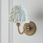 115303 Dahlia Curve & Leaf 16cm Wall Light Brass Green