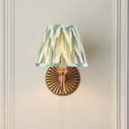 115308 Dahlia Curve & Zigzag 16cm Wall Light Brass Green