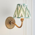 115308 Dahlia Curve & Zigzag 16cm Wall Light Brass Green