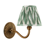 115308 Dahlia Curve & Zigzag 16cm Wall Light Brass Green