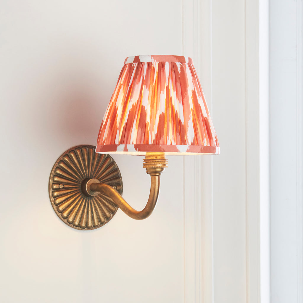 115309 Dahlia Curve & Zigzag 16cm Wall Light Brass Orange