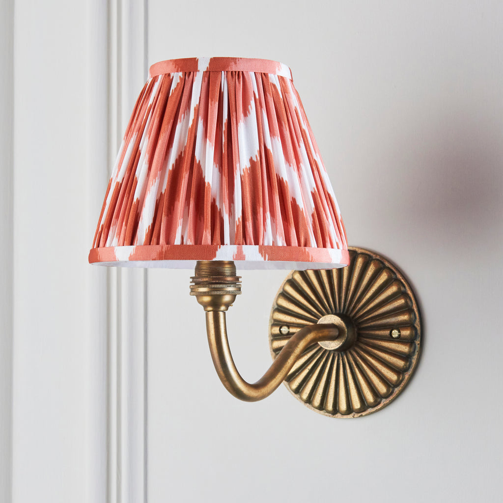 115309 Dahlia Curve & Zigzag 16cm Wall Light Brass Orange