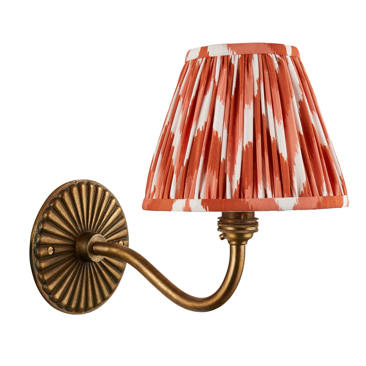 115309 Dahlia Curve & Zigzag 16cm Wall Light Brass Orange