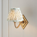 115395 Diamond Curve & Leaf 16cm Wall Light Brass Green