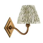 115395 Diamond Curve & Leaf 16cm Wall Light Brass Green