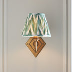 115400 Diamond Curve & Zigzag 16cm Wall Light Brass Green