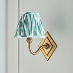 115400 Diamond Curve & Zigzag 16cm Wall Light Brass Green