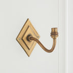 115400 Diamond Curve & Zigzag 16cm Wall Light Brass Green