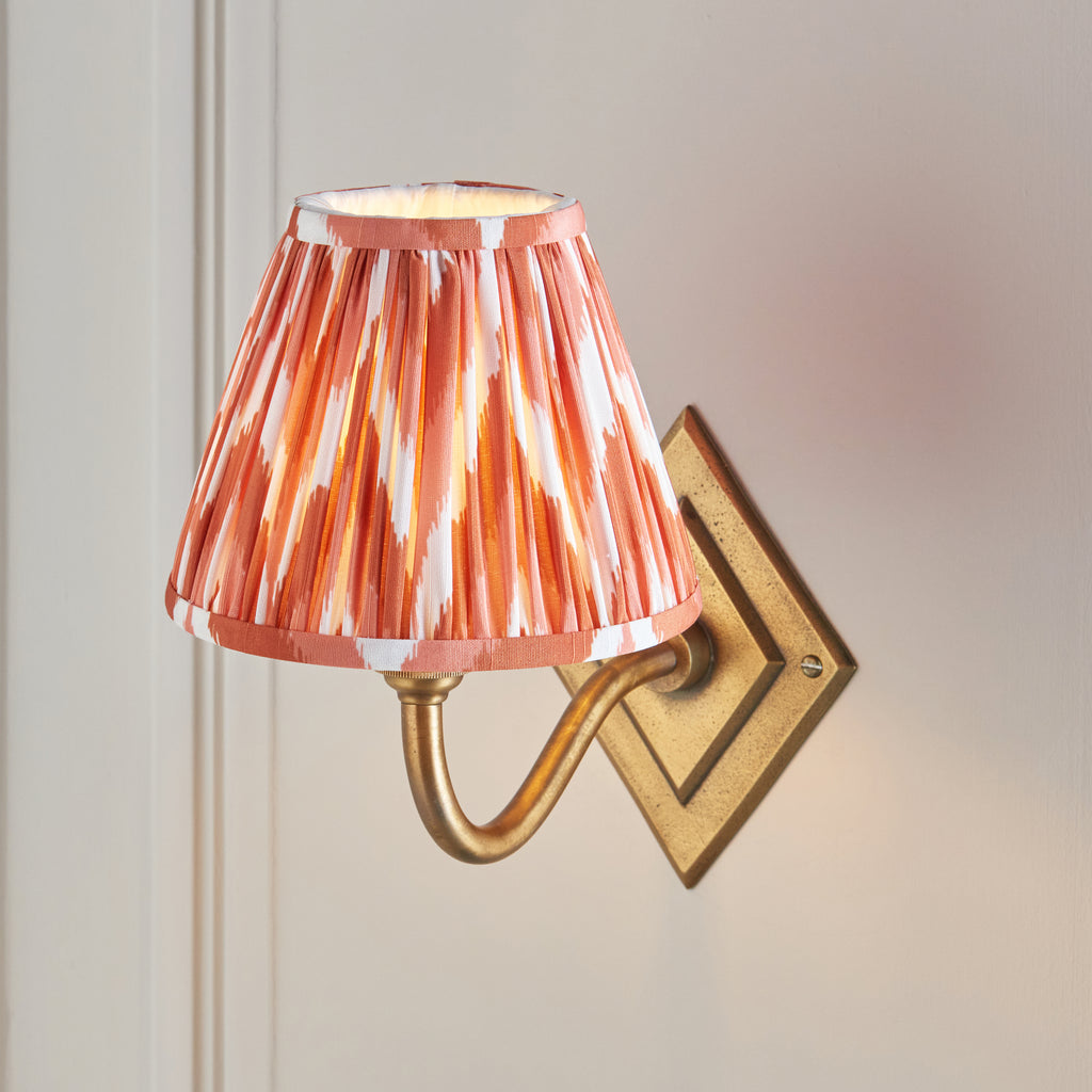 115401 Diamond Curve & Zigzag 16cm Wall Light Brass Orange