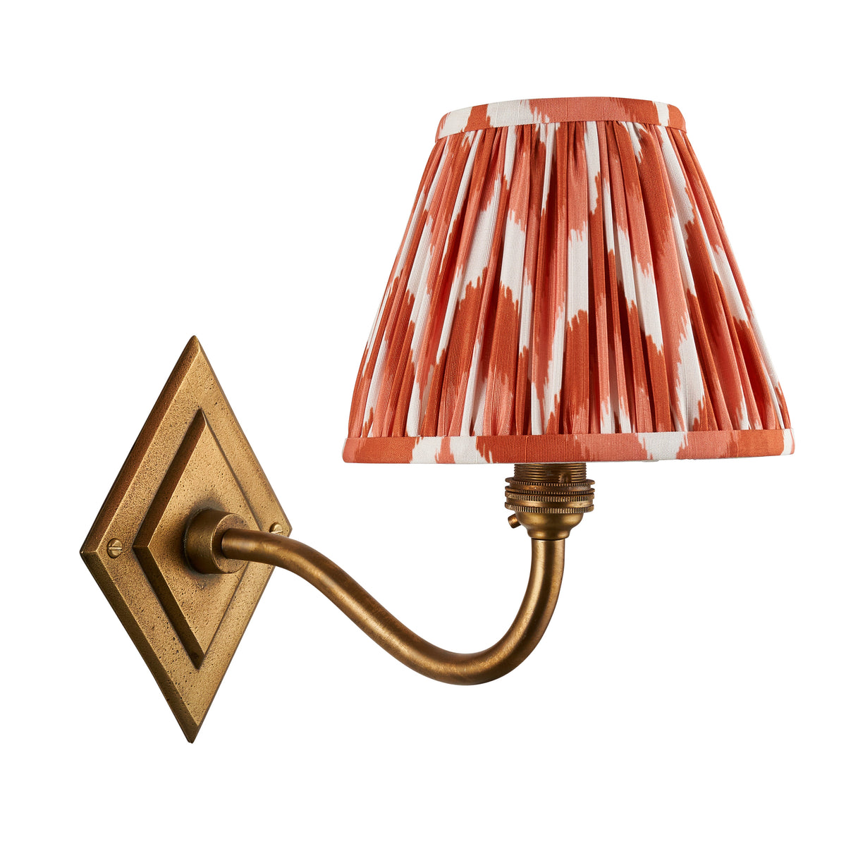 115401 Diamond Curve & Zigzag 16cm Wall Light Brass Orange
