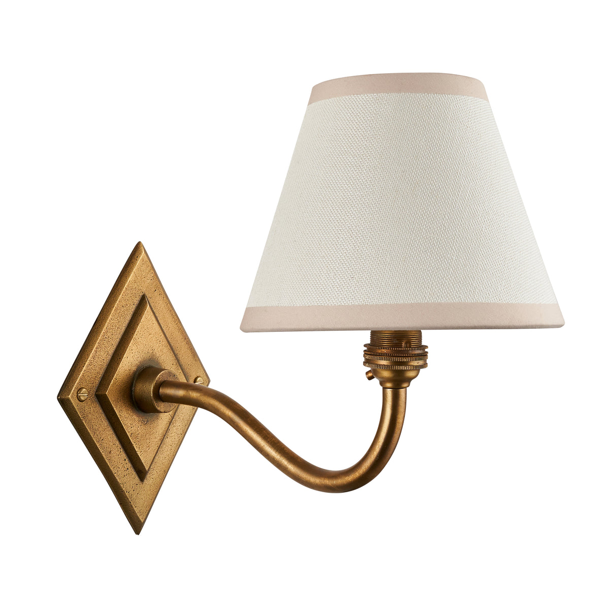 115405 Diamond Curve & Ivy 16cm Wall Light Brass White