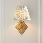 115411 Diamond Angle & Leaf 16cm Wall Light Brass Green