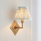 115411 Diamond Angle & Leaf 16cm Wall Light Brass Green