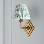 115411 Diamond Angle & Leaf 16cm Wall Light Brass Green