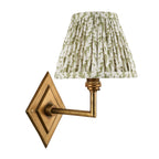 115411 Diamond Angle & Leaf 16cm Wall Light Brass Green