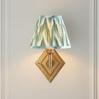 115416 Diamond Angle & Zigzag 16cm Wall Light Brass Green