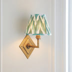 115416 Diamond Angle & Zigzag 16cm Wall Light Brass Green