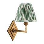 115416 Diamond Angle & Zigzag 16cm Wall Light Brass Green