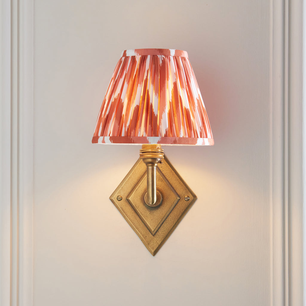 115417 Diamond Angle & Zigzag 16cm Wall Light Brass Orange