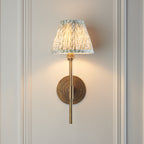 115427 Halo Tall & Leaf 16cm Wall Light Brass Green