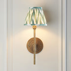 115432 Halo Tall & Zigzag 16cm Wall Light Brass Green