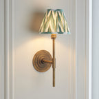 115432 Halo Tall & Zigzag 16cm Wall Light Brass Green