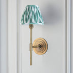 115432 Halo Tall & Zigzag 16cm Wall Light Brass Green