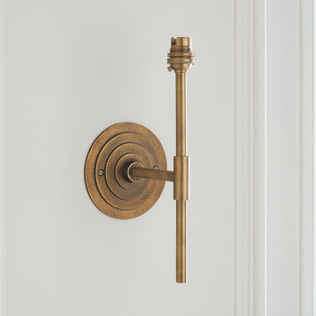 115432 Halo Tall & Zigzag 16cm Wall Light Brass Green
