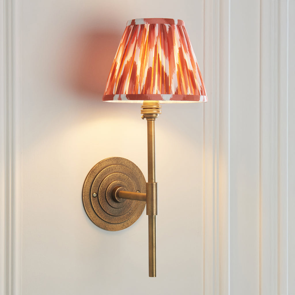 115433 Halo Tall & Zigzag 16cm Wall Light Brass Orange