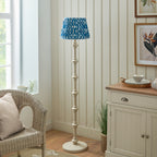 115485 Carnaby & Ikat 35cm Floor Lamp White Blue