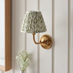 115590 Dome Arc & Leaf 16cm Wall Light Brass Green