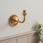 115590 Dome Arc & Leaf 16cm Wall Light Brass Green
