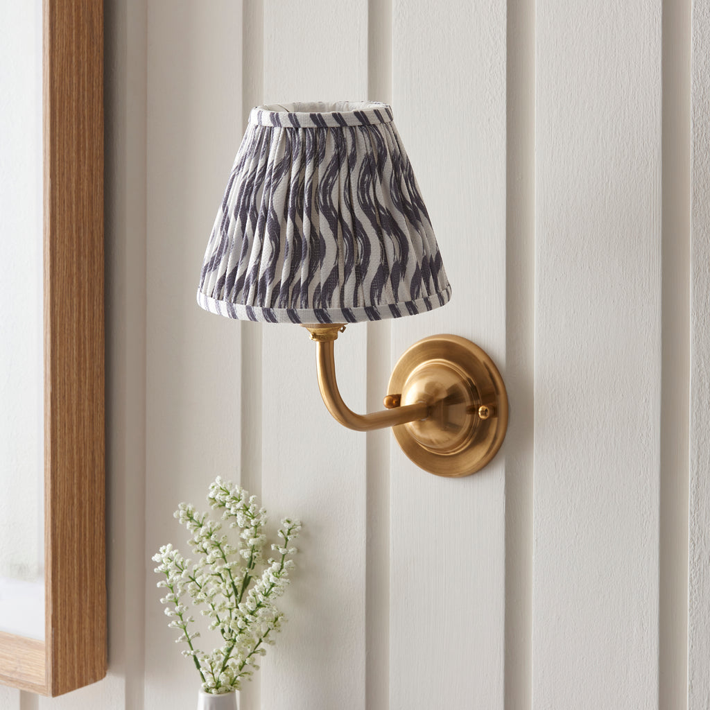 115593 Dome Arc & Ripple 16cm Wall Light Brass Grey