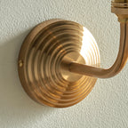 115677 Obelisk Arc & Ripple 16cm Wall Light Brass Grey