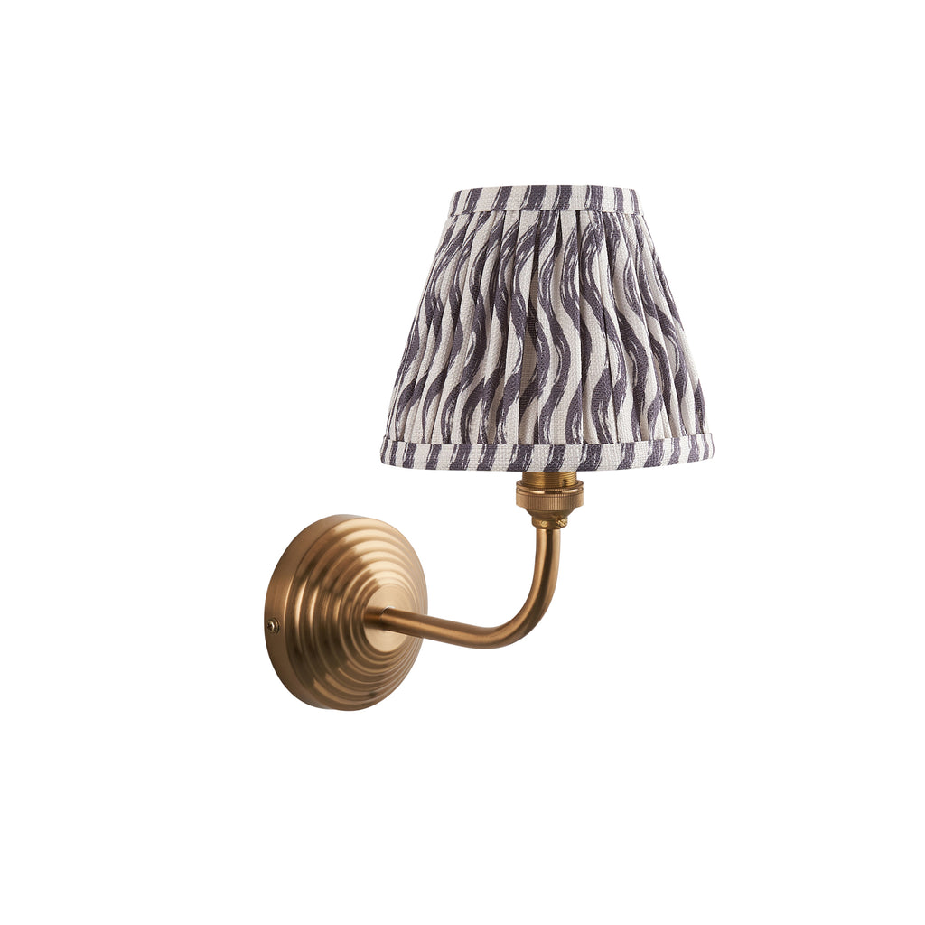 115677 Obelisk Arc & Ripple Wall Light With 16cm Grey Shade (S)