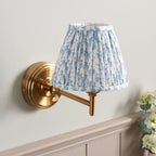 115794 Step Fold & Leaf 16cm Wall Light Brass Blue